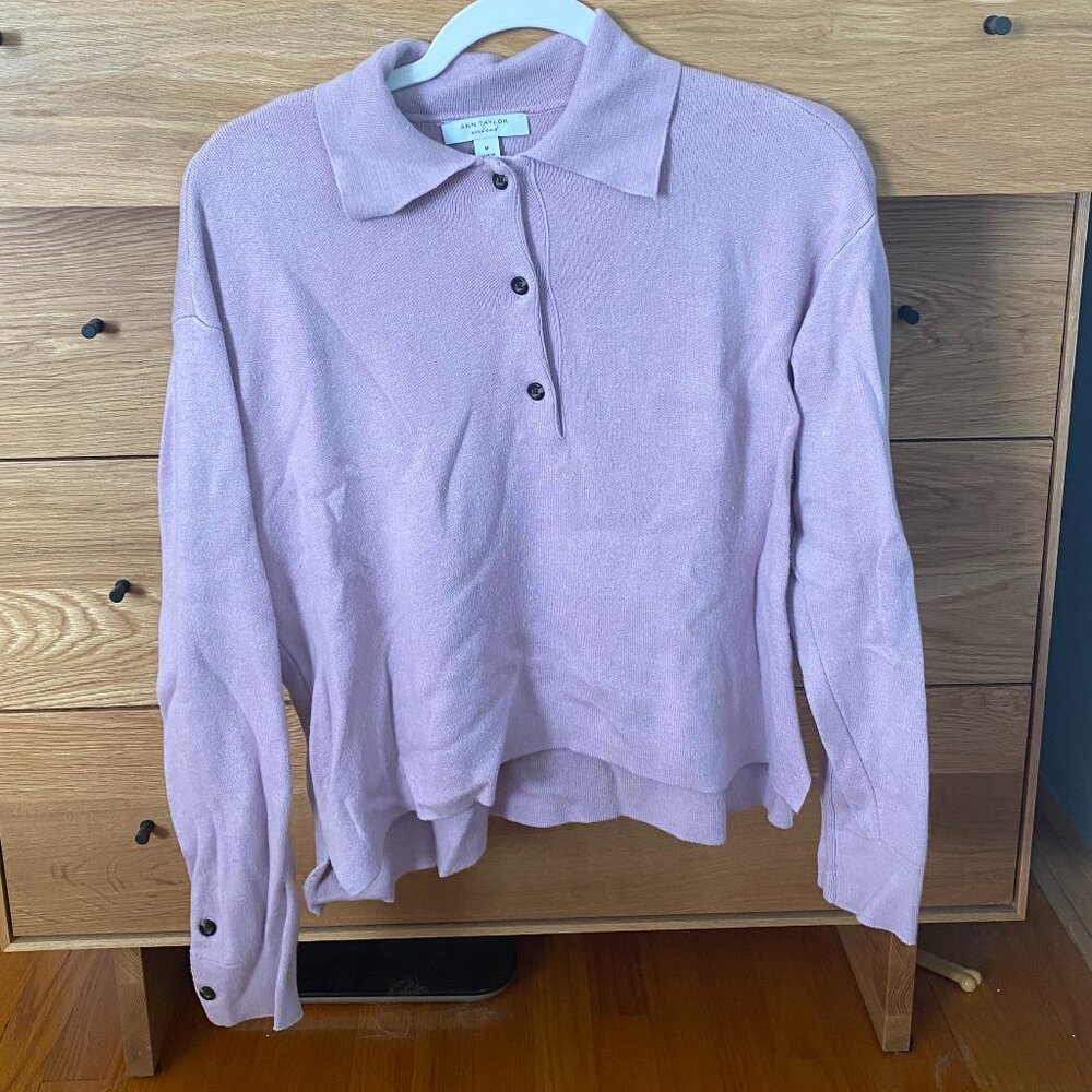Ann Taylor Weekend Lilac Purple Sweater M